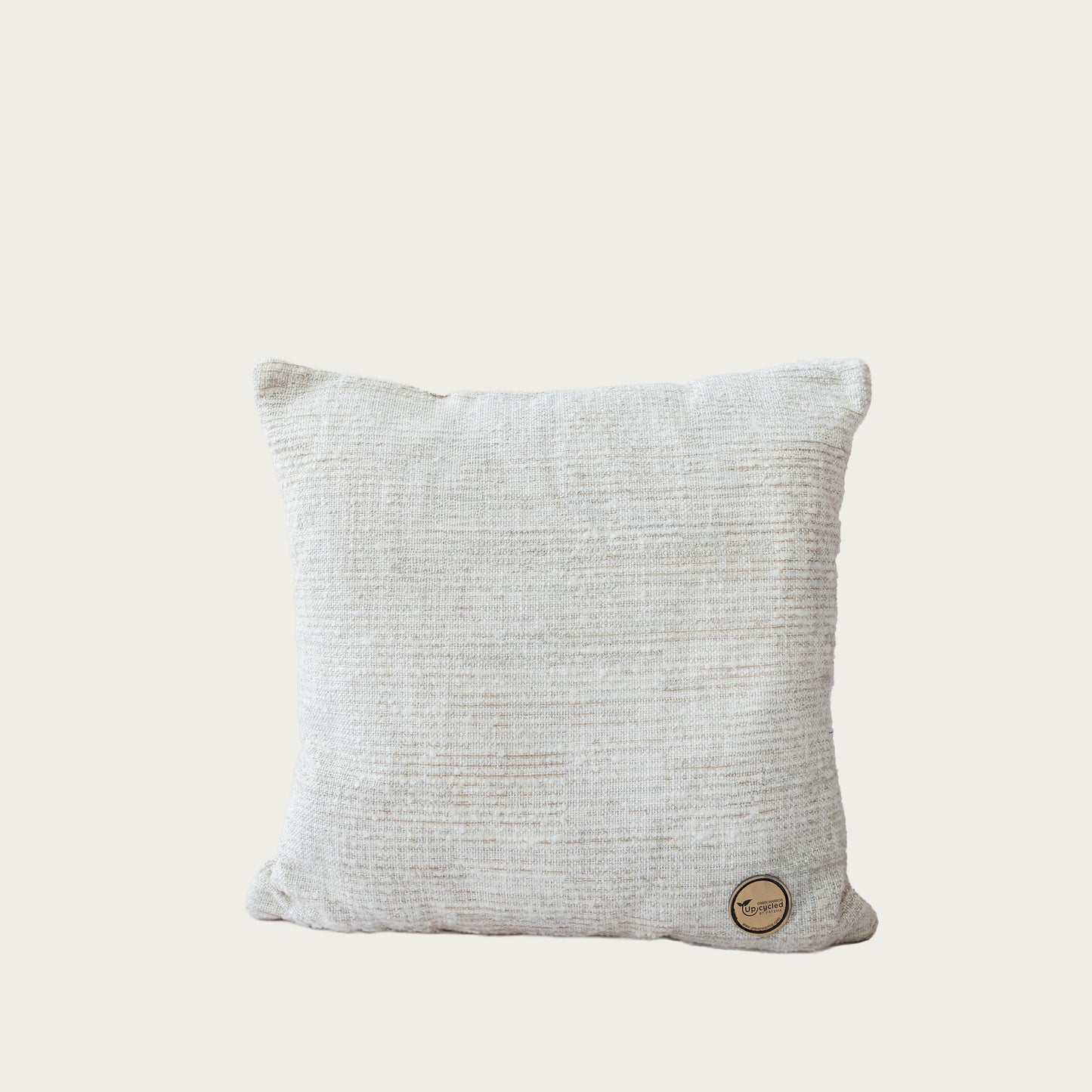 Decorative Textured Linen Throw Pillow Off-White