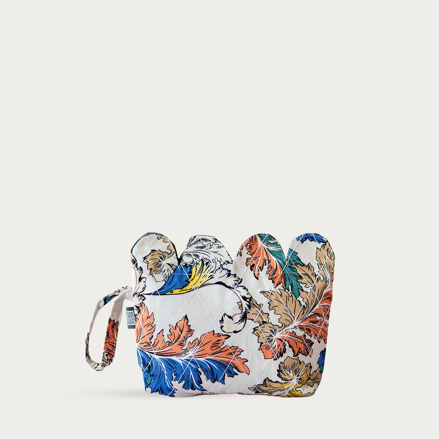 Floral Print Canvas Cosmetic Bag