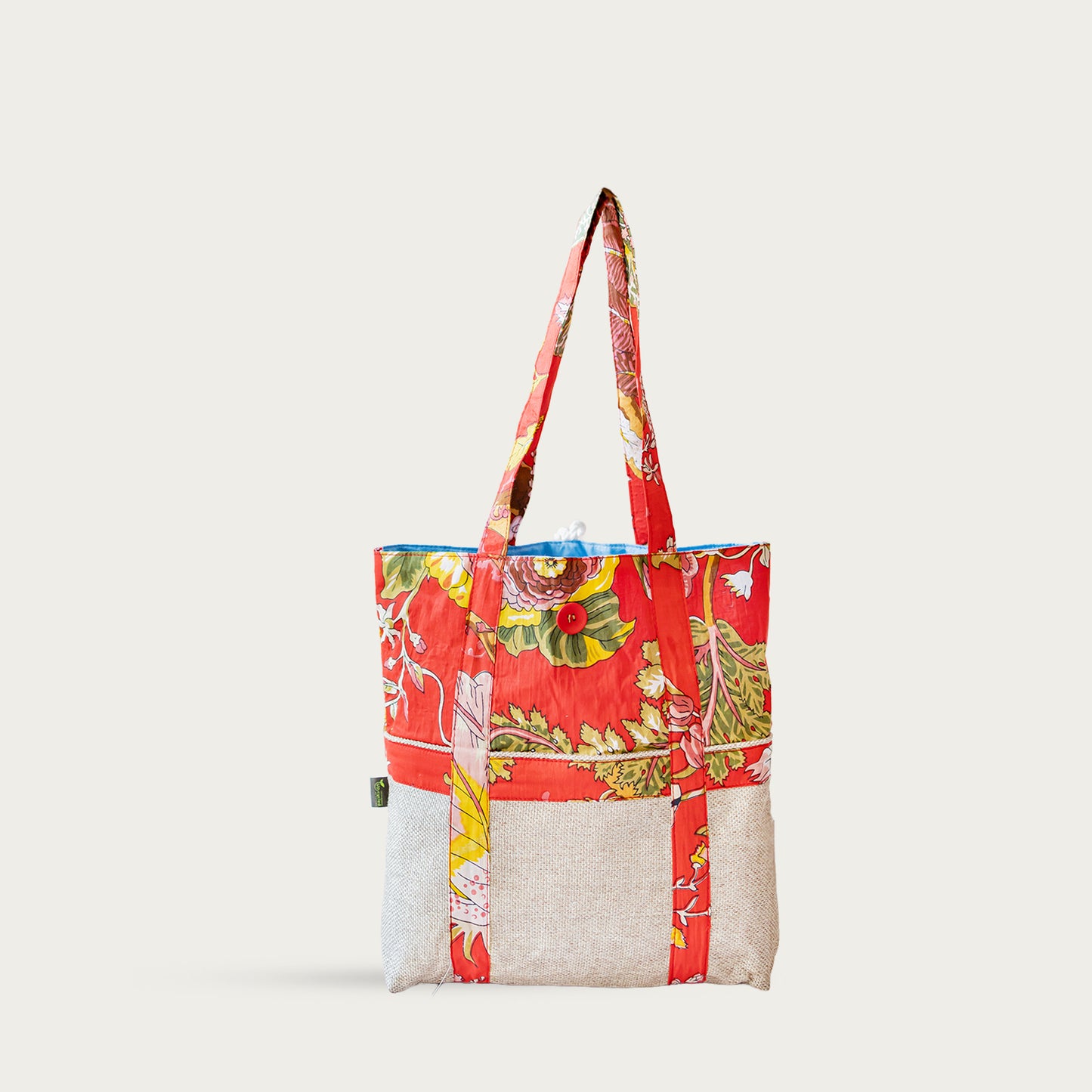 Floral Patchwork Denim Tote Bag