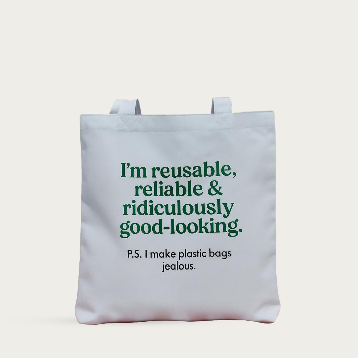 Statement-Print Cotton Tote Bags