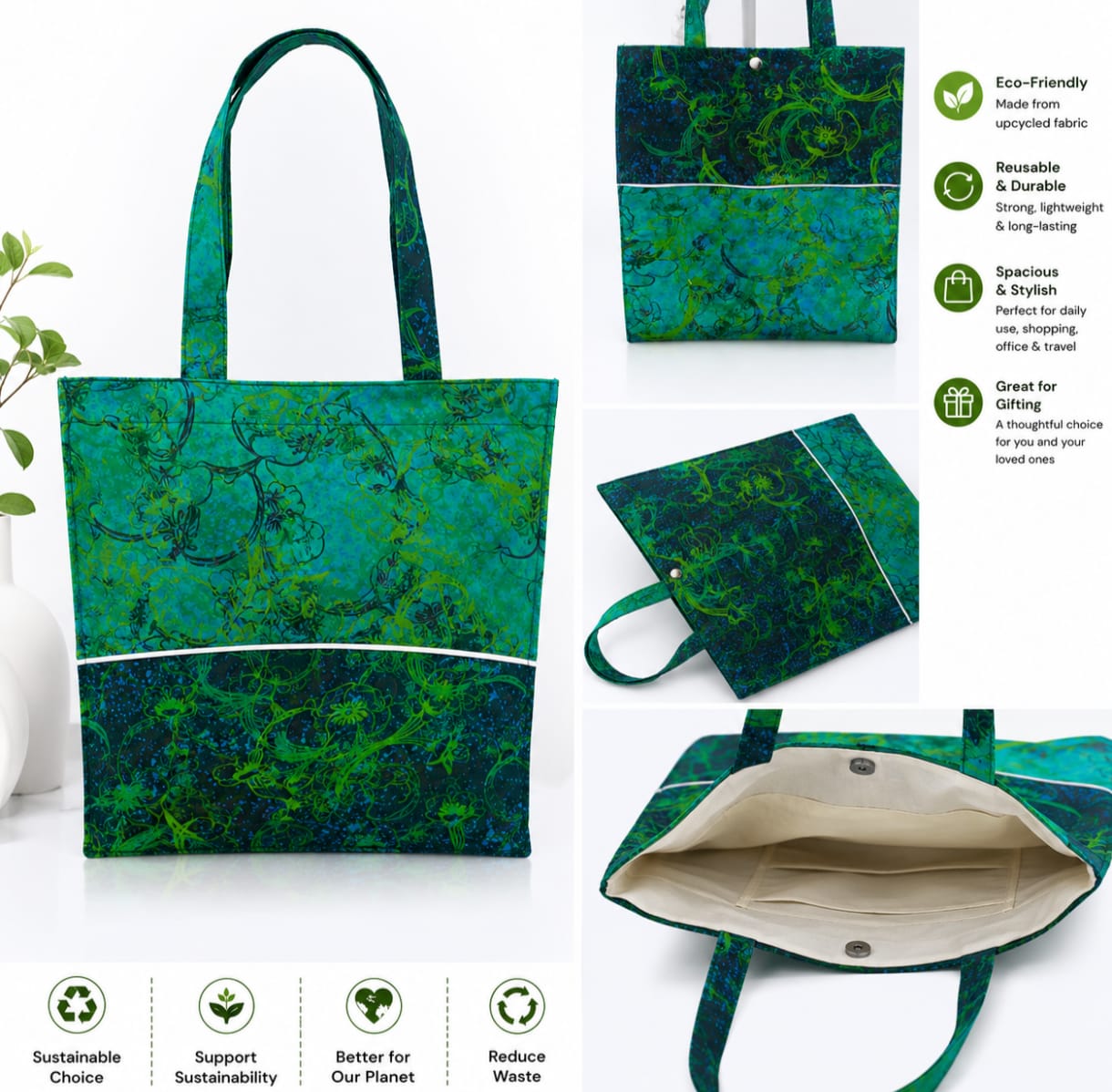 GREEN TOTE BAGS
