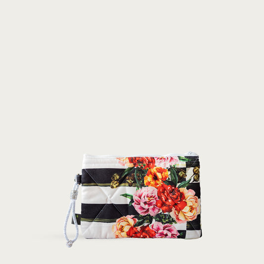 Floral Quilted Wristlet Clutch Bag