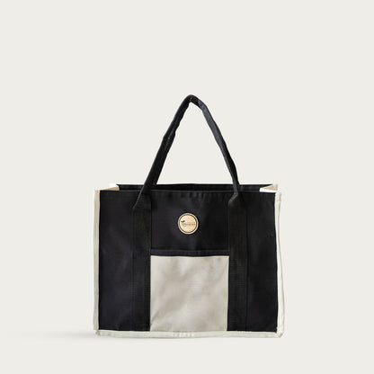 Canvas Tote Bag with Button Closure