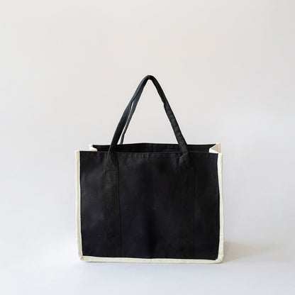 Canvas Tote Bag with Button Closure