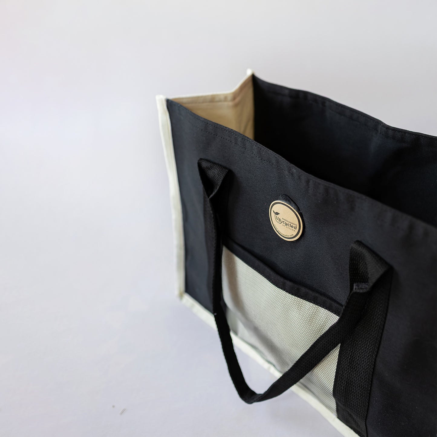 Canvas Tote Bag with Button Closure