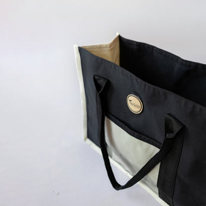 Canvas Tote Bag with Button Closure