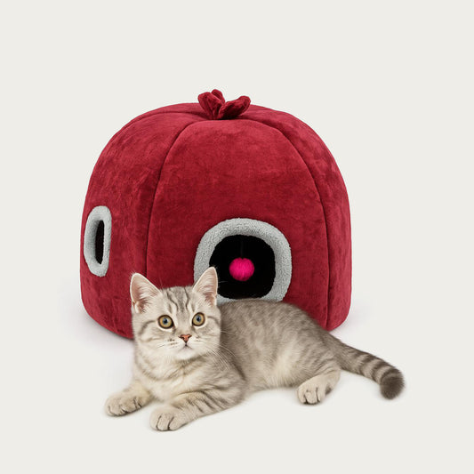 Plush Cat Cave Pet Bed