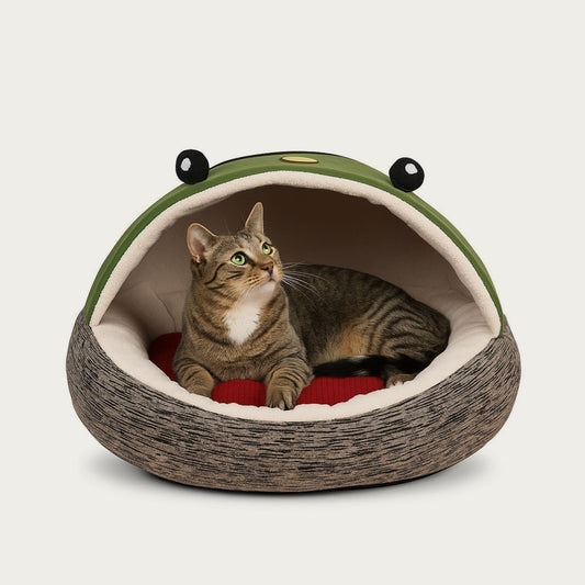 Cat Cave Bed with Plush Cushion
