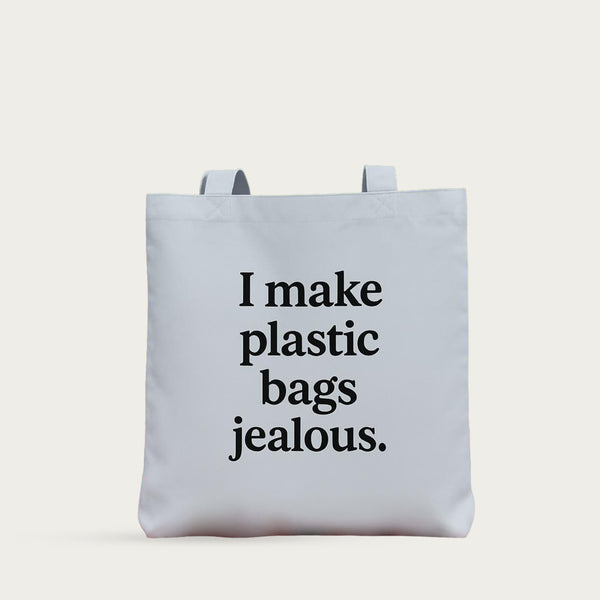 Statement-Print Cotton Tote Bags