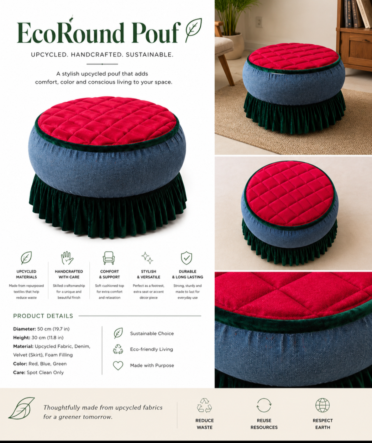 Eco Round Pouf